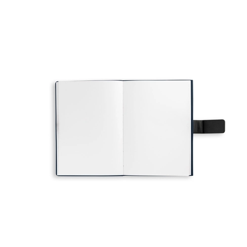 image du produit Bloc-notes A5 en PU (50% recyclé) avec deux blocs : pages lignées et pages non lignées