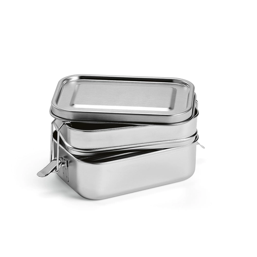 image du produit Boîte à déjeuner en acier inoxydable recyclé 1240 ml - Lunchbox avec fermeture boucles latérales