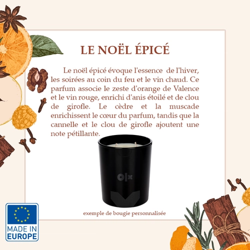 image du produit Bougie parfumée made in Europe 11cm - 56h de combustion