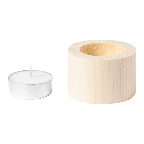 image du produit Bougie personnalisée senteur vanille avec support en bois