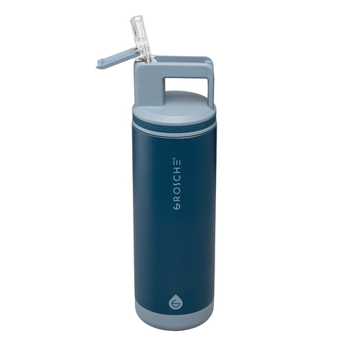 image du produit Bouteille acier inoxydable, paille amovible - 590 ml