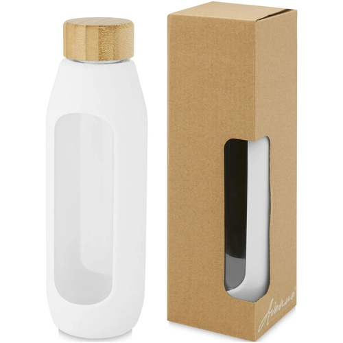 image du produit Bouteille d'eau 600 ml en verre borosilicate avec grip silicone