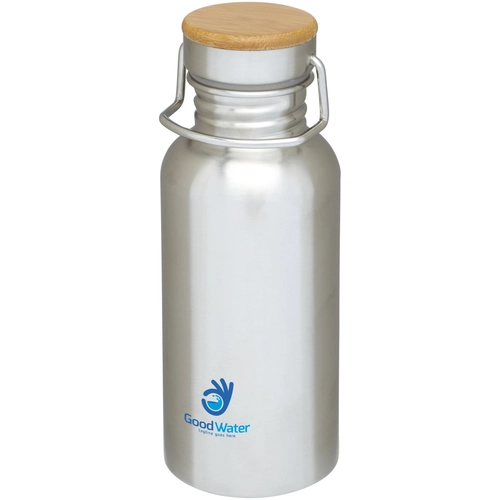 image du produit Bouteille de sport 550 ml en acier inoxydable - Couvercle bambou