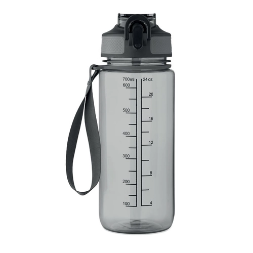 image du produit Bouteille de sport motivante en RPET avec paille intégrée
