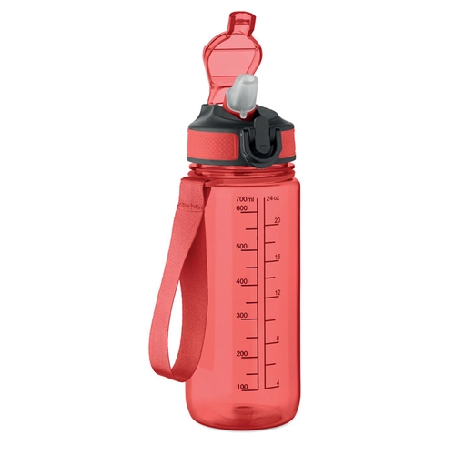 image du produit Bouteille de sport motivante en RPET avec paille intégrée