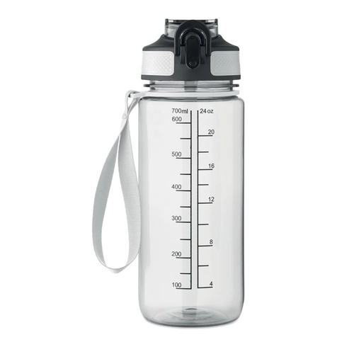 image du produit Bouteille de sport motivante en RPET avec paille intégrée