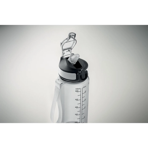 image du produit Bouteille de sport motivante en RPET avec paille intégrée