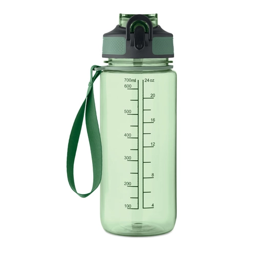image du produit Bouteille de sport motivante en RPET avec paille intégrée