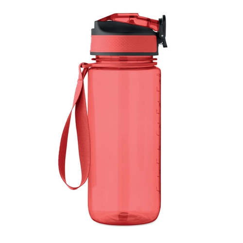 image du produit Bouteille de sport motivante en RPET avec paille intégrée