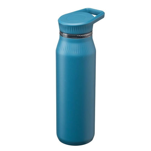image du produit Bouteille en acier inoxydable avec double couvercle et poignée - 750 ml
