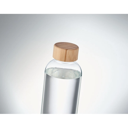 image du produit Bouteille en verre borosilicate 650 ml avec bouchon bambou
