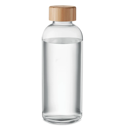 image du produit Bouteille en verre borosilicate 650 ml avec bouchon bambou
