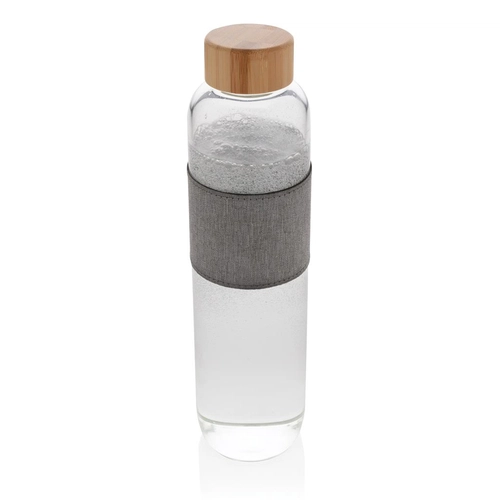 image du produit Bouteille en verre borosilicate 750 ml avec couvercle bambou