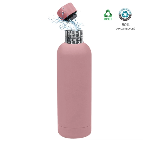 image du produit Bouteille isotherme 500ml en inox recyclé 