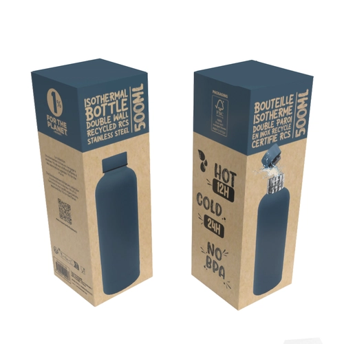 image du produit Bouteille isotherme 500ml en inox recyclé 