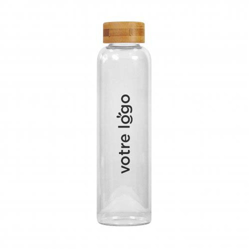 image du produit Bouteille PURE 550 ml en verre borosilicate et bambou