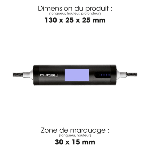 image du produit Câble USB 3 en 1 avec fonction batterie de secours 2600 mAh