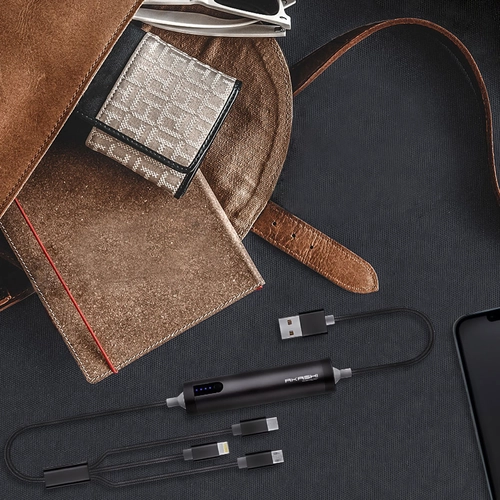 image du produit Câble USB 3 en 1 avec fonction batterie de secours 2600 mAh