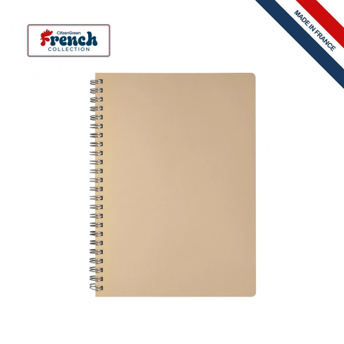 image du produit Cahier à spirales A5 Made In France avec couverture en cuir regénéré