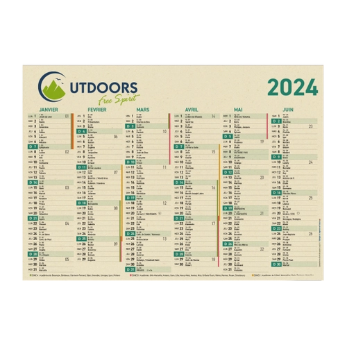 image du produit Calendrier bancaire 2024 en canne à sucre - Fabrication France