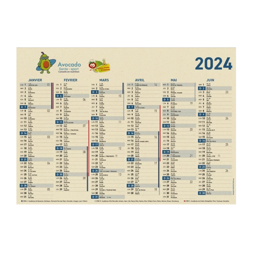 image du produit Calendrier bancaire 2024 en canne à sucre - Fabrication France