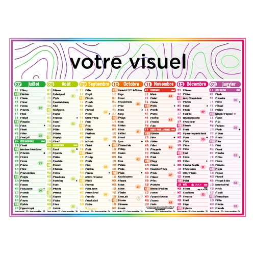 image du produit Calendrier bancaire 2025  4 SAISONS 43 x 33cm - 7 mois par face