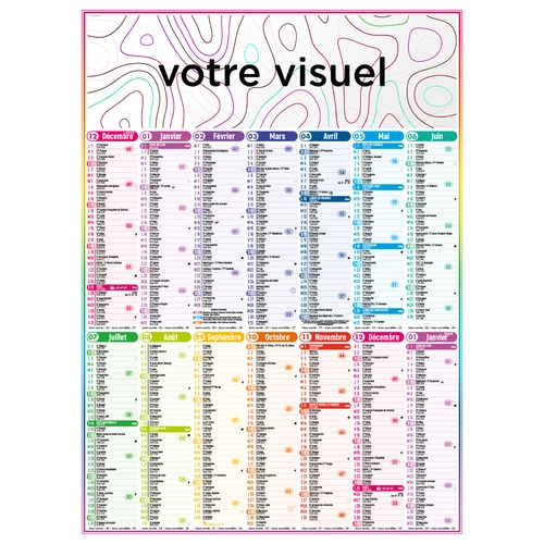 image du produit Calendrier bancaire 2025  4 SAISONS - Carte France verso - VERTICAL