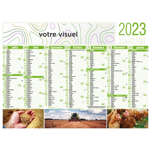 image du produit Calendrier bancaire 2025  AGRICULTURE format 27 x 21 cm - 7 mois par face