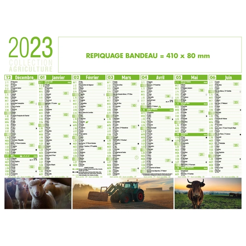 image du produit Calendrier bancaire 2025  AGRICULTURE format 55 x 40 cm - 7 mois par face