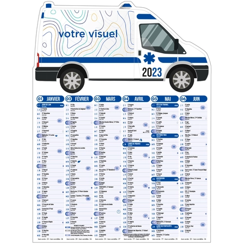 image du produit Calendrier bancaire 2025  AMBULANCE 55 x 40 cm - 6 mois par face