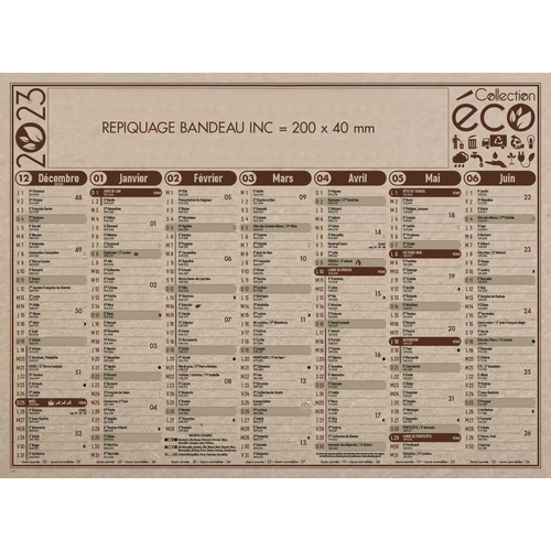 image du produit Calendrier bancaire 2025  ECO 27 x 21 cm - 7 mois par face