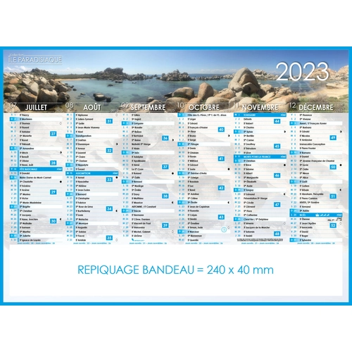 image du produit Calendrier bancaire 2025  ILES DE PARADIS format 27 x 21 cm - 6 mois par face