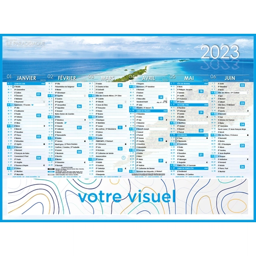 image du produit Calendrier bancaire 2025  ILES DE PARADIS format 43 x 33 cm - 6 mois par face