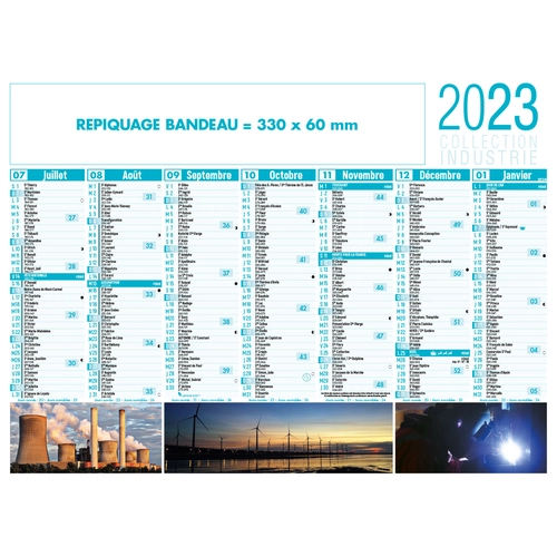 image du produit Calendrier bancaire 2025  INDUSTRIE format 43 x 33 cm - 7 mois par face