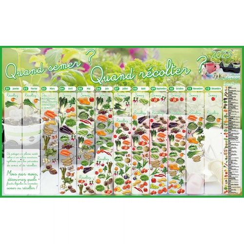 image du produit Calendrier bancaire 2025  JARDINAGE 65 x 40 cm - 12 mois recto