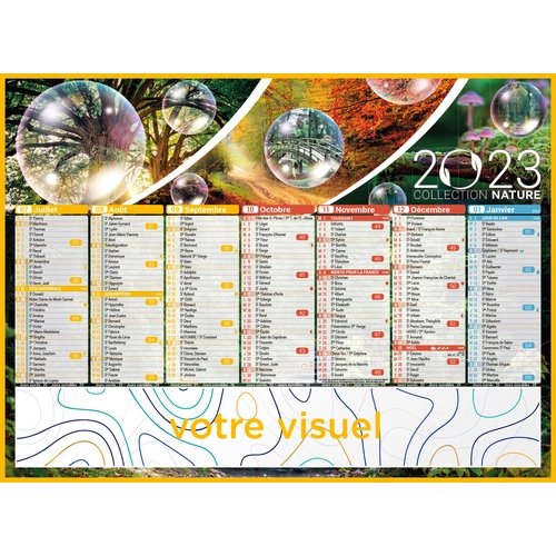 image du produit Calendrier bancaire 2025  NATURE format 27 x 21 cm - 7 mois par face