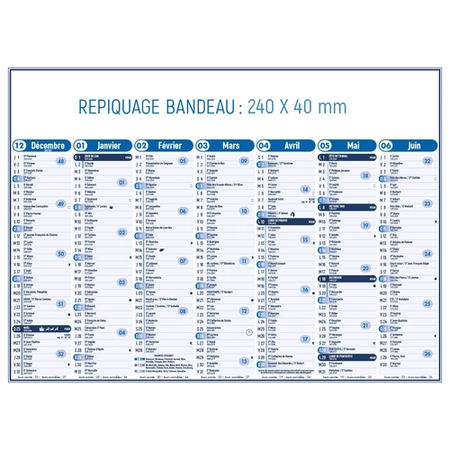 image du produit Calendrier bancaire 2025  STANDARD 27 x 21 cm - 7 mois par face