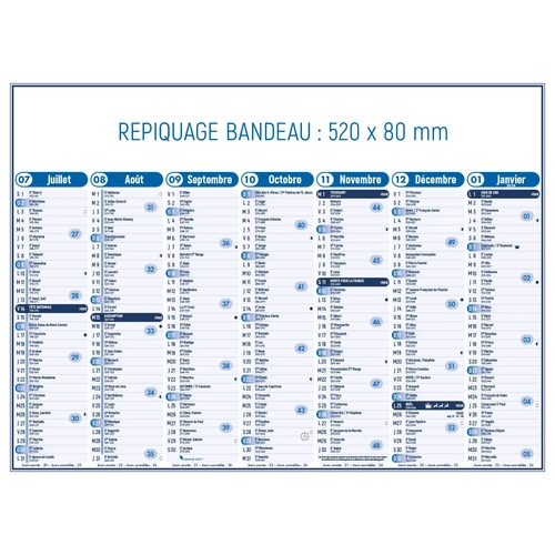 image du produit Calendrier bancaire 2025  STANDARD 27 x 21 cm - 7 mois par face