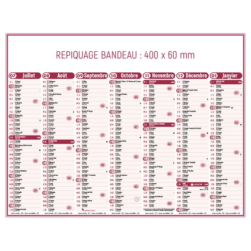 image du produit Calendrier bancaire 2025  STANDARD 27 x 21 cm - 7 mois par face