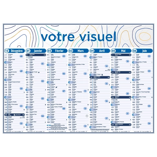 image du produit Calendrier bancaire 2025  STANDARD 55 x 40 cm - 7 mois par face