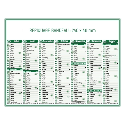 image du produit Calendrier bancaire 2025  STANDARD 55 x 40 cm - 7 mois par face