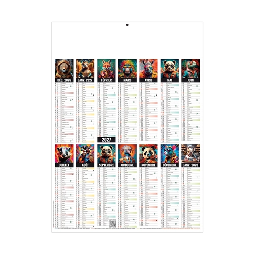 image du produit Calendrier bancaire publicitaire Marianne Pop de 14 mois avec 9 versos au choix
