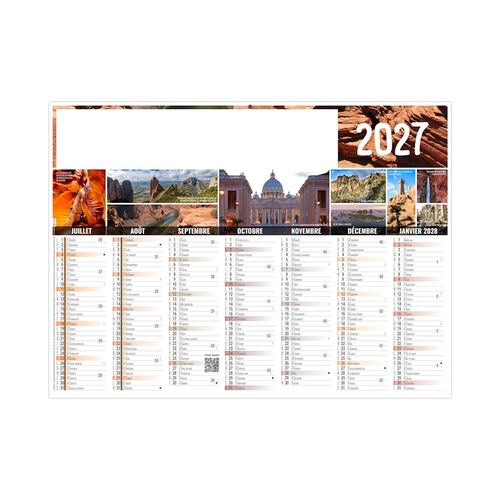 image du produit Calendrier bancaire publicitaire paysage du monde