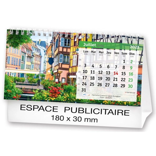 image du produit Calendrier chevalet 2025  PAYSAGES DE FRANCE 21 x 15 cm - 13 feuillets