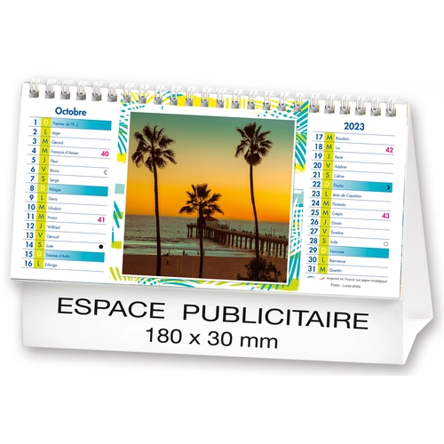 image du produit Calendrier chevalet 2025  PLAGES DE REVE 21 x 15 cm - 13 feuillets