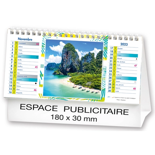 image du produit Calendrier chevalet 2025  PLAGES DE REVE 21 x 15 cm - 13 feuillets