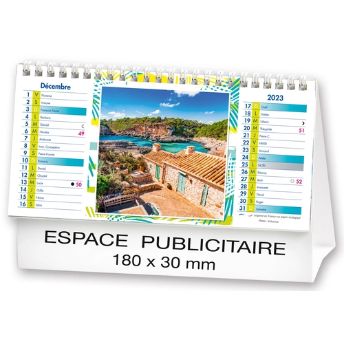 image du produit Calendrier chevalet 2025  PLAGES DE REVE 21 x 15 cm - 13 feuillets