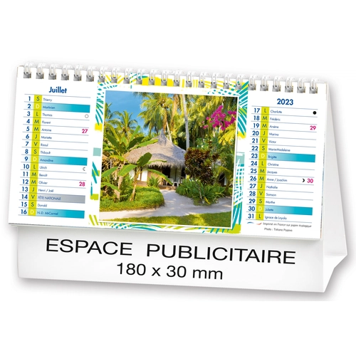 image du produit Calendrier chevalet 2025  PLAGES DE REVE 21 x 15 cm - 13 feuillets