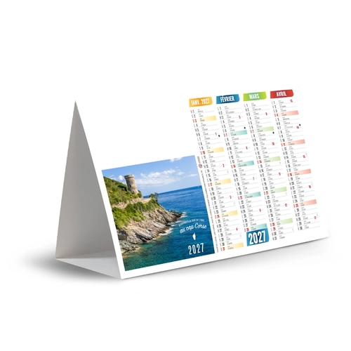 image du produit Calendrier chevalet publicitaire de comptoir tryptique Corse