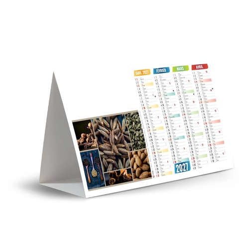 image du produit Calendrier chevalet publicitaire de comptoir tryptique Epices